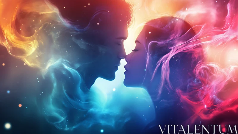 Silhouetted Profiles with Energy Emissions.