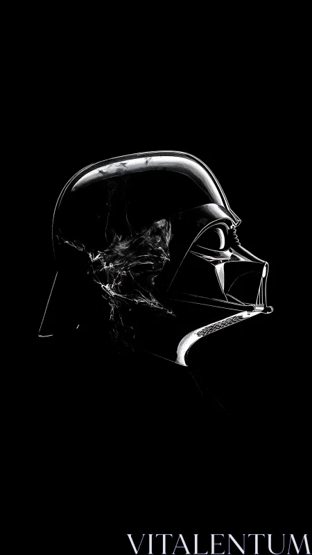 High-contrast helmet profile with luminous rim lighting study.