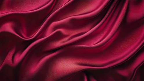 Rich red satin fabric with deep folds and soft ripples.