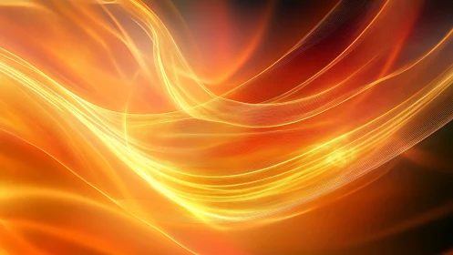 Luminous Wave Topology: Intersecting Curved Pathways with Radiant Orange-Yellow Gradient Transition.
