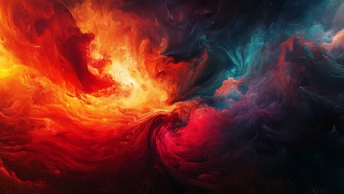 Turbulent chromatic nebula dynamics in digital fluid vortices.