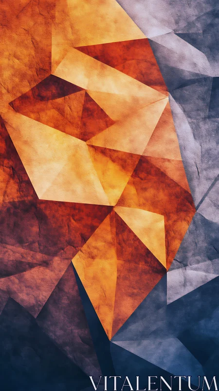 Geometric polyhedral abstraction with warm–cool fractured planes.