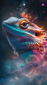 Digital close-up render depicts detailed lizard profile