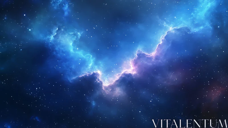 Nebula rift of electric blues carving starlit silence.