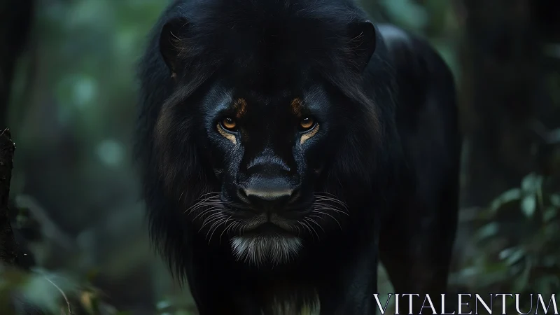 Black Panther's Golden Gaze in the Shadows.