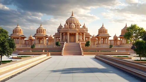 Sunlit sandstone temple invites quiet reflection and wonder