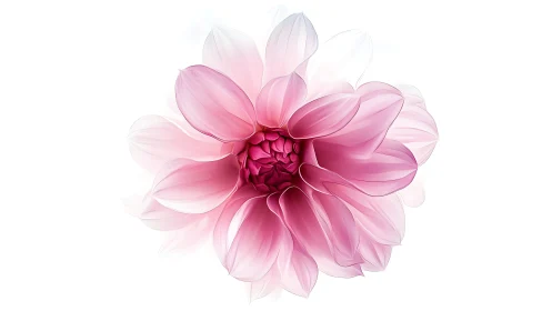 Pink Dahlia Bloom with Layered Petals and Deep Center.