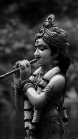 Moonlit flute whispers turn still water into quiet devotion