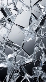 Shattered glass shards form a high-contrast abstract surface