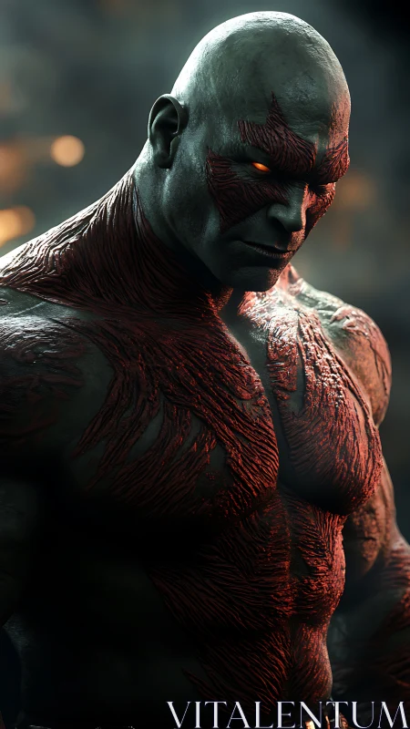 Molten warrior studies the dark before the next collision