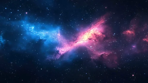 Bipolar emission nebula with high contrast ionized gas filaments