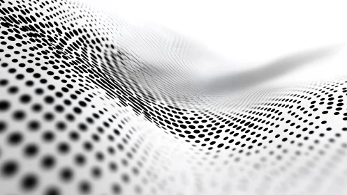 Abstract black and white dotted wave pattern in modern digital style.