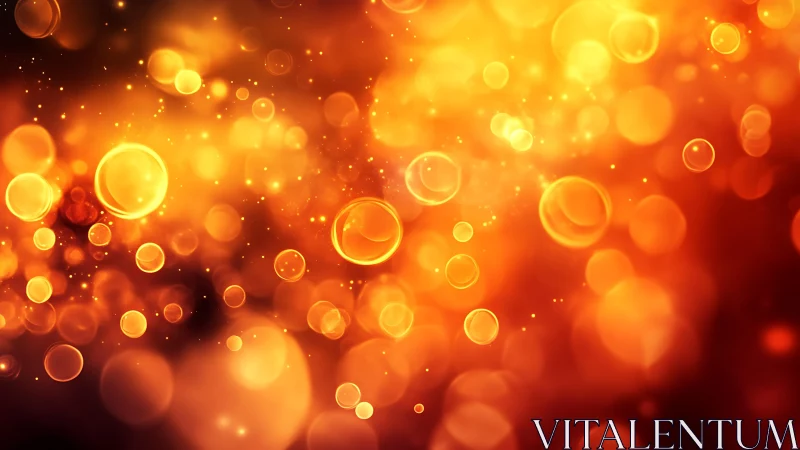 Glowing orange bokeh lights abstract background in warm hues.