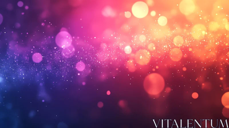 Vibrant abstract bokeh lights with pink, purple, and orange hues.