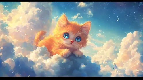 Volumetric felid creature rendered with atmospheric luminosity and chromatic ocular detailing