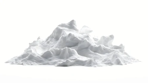 High-key white terrain mound with soft diffuse surface topology