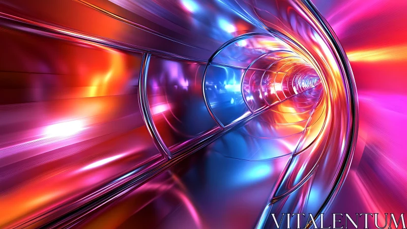 Color-swept light tunnel racing toward a glowing future.