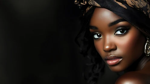 Cinematic close-up portrait renders luminous skin and textiles