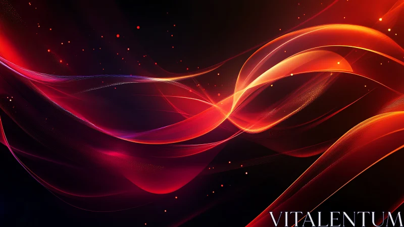 Luminous red-orange light trails on dark gradient backdrop