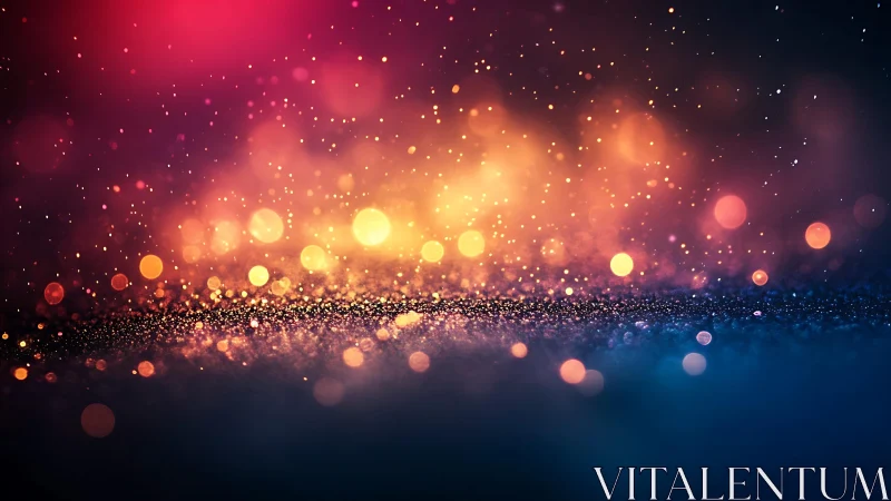 Vibrant Abstract Bokeh Lights with Glittering Surface Background.