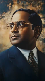 Warm portrait of a thoughtful man in glasses and suit