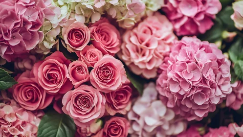 Cascading Rose Garden: Luxuriant Blooms in Coral & Mauve.