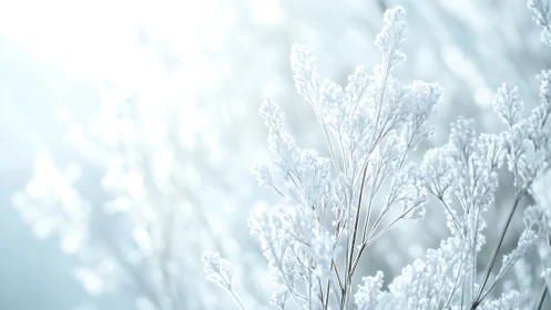 Frosted meadow whispers in a soft, winter-blue daydream.