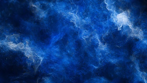 Deep Blue Abstract Nebula Texture with Soft Swirling Clouds.