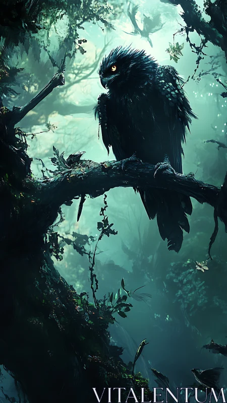 Nocturnal avian sentinel surveys bioluminescent forest canopy