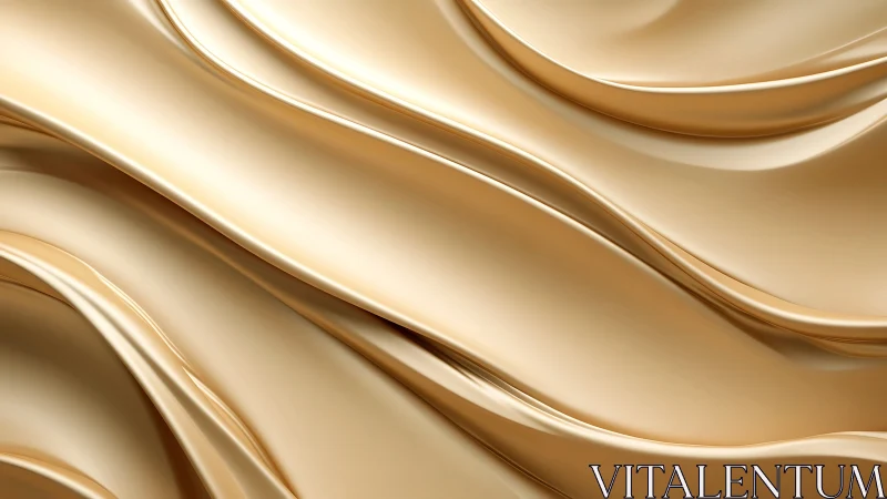 Golden metallic waves form smooth abstract luxury surface.