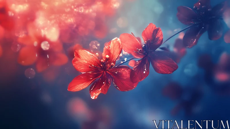 Luminescent Petals in Chromatic Transition: Macro Digital Composition.