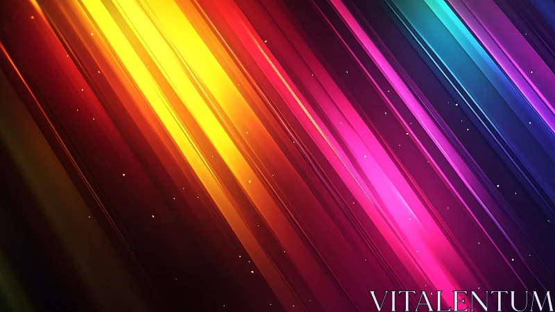 Neon light streaks slice diagonal gradient space with sparks