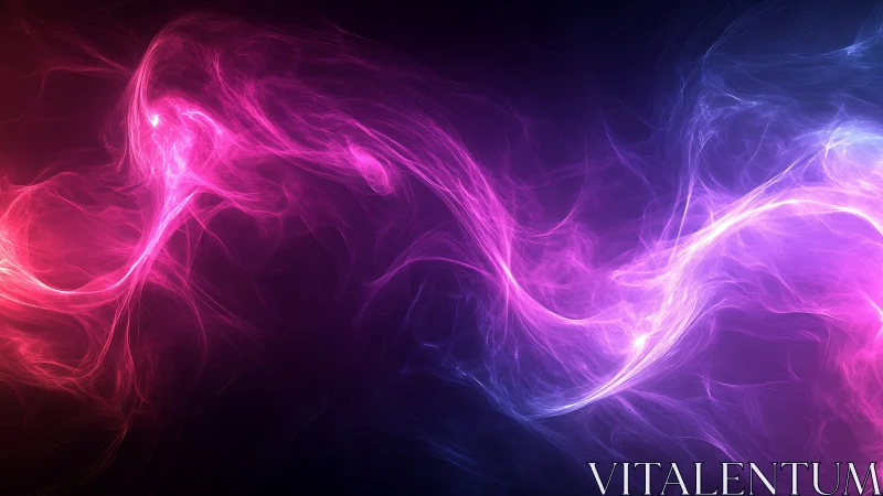 Neon plasma stream curves across a dark gradient void