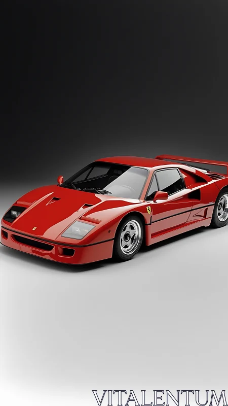 Scarlet supercar rendered in sleek studio lighting profile.