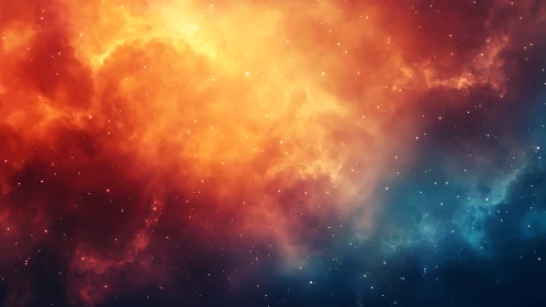 Stellar Ember Curtain Over Sapphire Void of Quiet Stars.