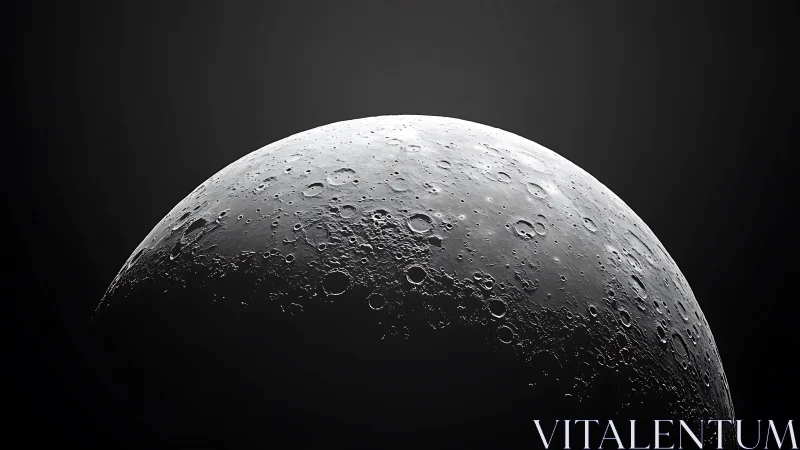 Moon surface crescent shows detailed cratered terminator edge