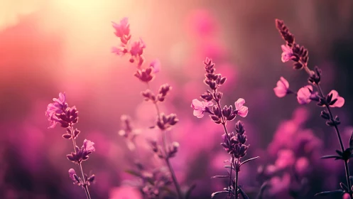 Lavender daydreams basking in syrupy sunset glow.