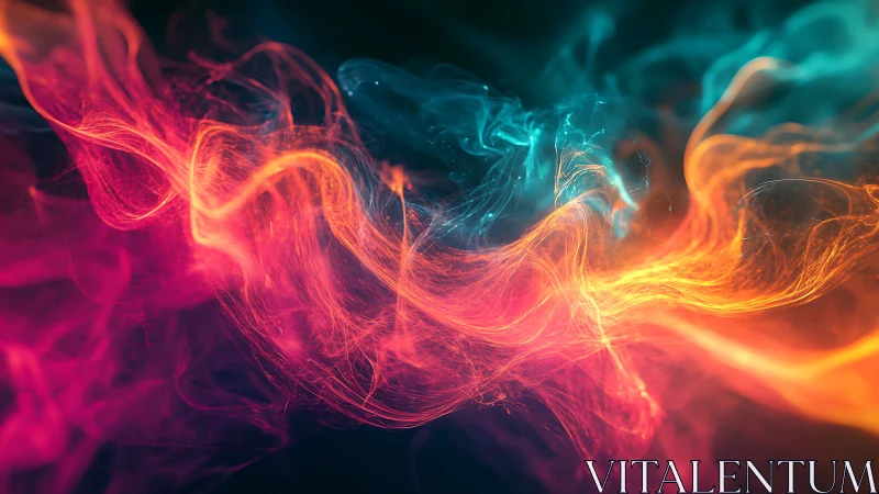 Neon energy waves in swirling abstract color field.