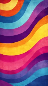 Colorful waves of retro rainbow stripes flow with gentle energy