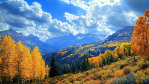 Golden autumn mountains wrapped in soft, welcoming light.