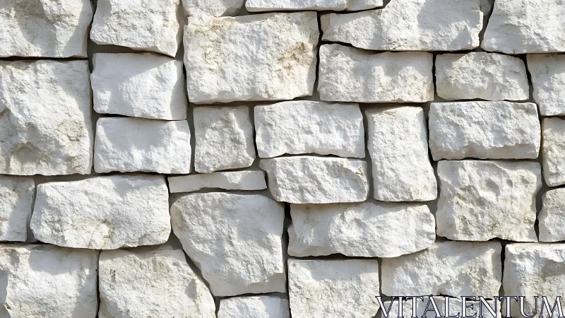 Sunlit white stone wall celebrates texture and quiet strength