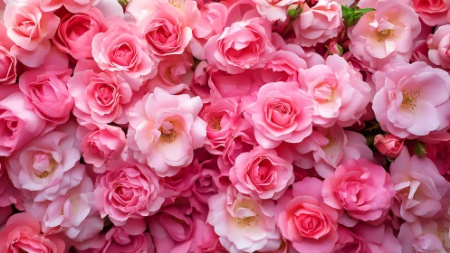 Pink Peonies Cascade Across Garden Canvas