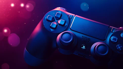 PlayStation DualSense Controller with Chromatic Neon Lighting.