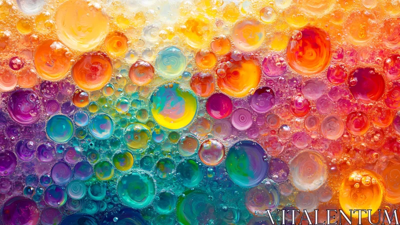 Swirling Rainbow Bubble Nebula dancing in liquid daylight.