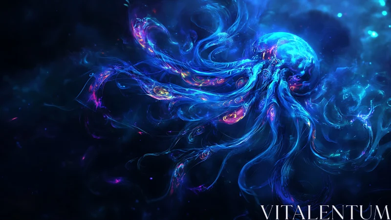 Cosmic jellyfish drifting through radiant nebula currents.