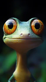Hyperdetailed 3D gecko portrait with macro eye refraction and bokeh