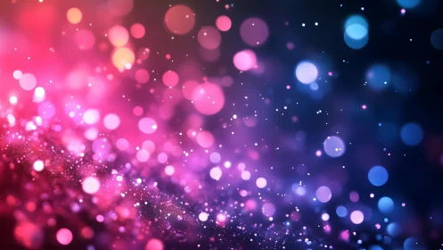 Vibrant Pink and Purple Bokeh Light Abstract Digital Art.