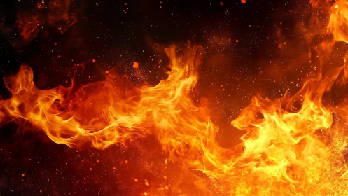 Intense Flames with Dynamic Motion and Heat Simulation.