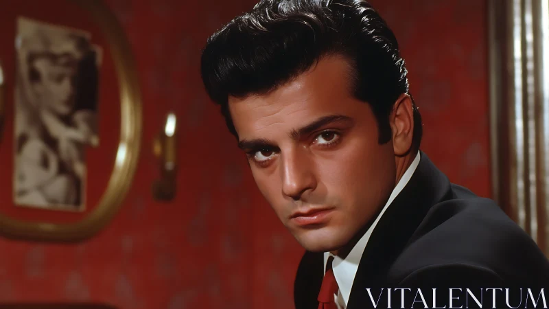 Classic low-key portrait lighting emphasizes cinematic male profile