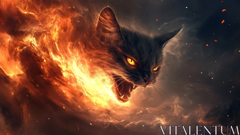 Hellfire storm erupts as a cosmic cat roars through dusk